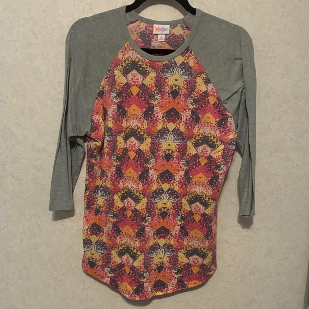 LuLaRoe Multicolor Geometric Long Sleeve Top
